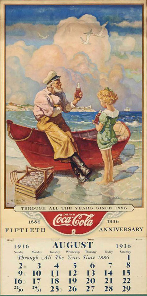Календара за 50-та годишнина на Coca-Cola