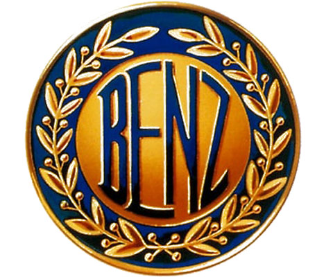 лого на Benz с лавров венец, регистрирано като търговска марка на 6 август 1909 г.