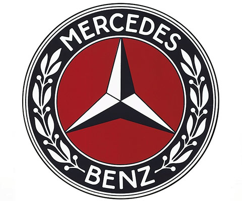 след сливането на Daimler-Motoren-Gesellschaft с Benz & Cie. през 1926 г. е създадена търговска марка, подчертаваща заедността на двете компании. Лавровият венец е взет от символа на Benz, трилъчевата звезда от DMG.